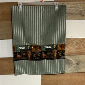 Green Striped Moose Lake Table Runner